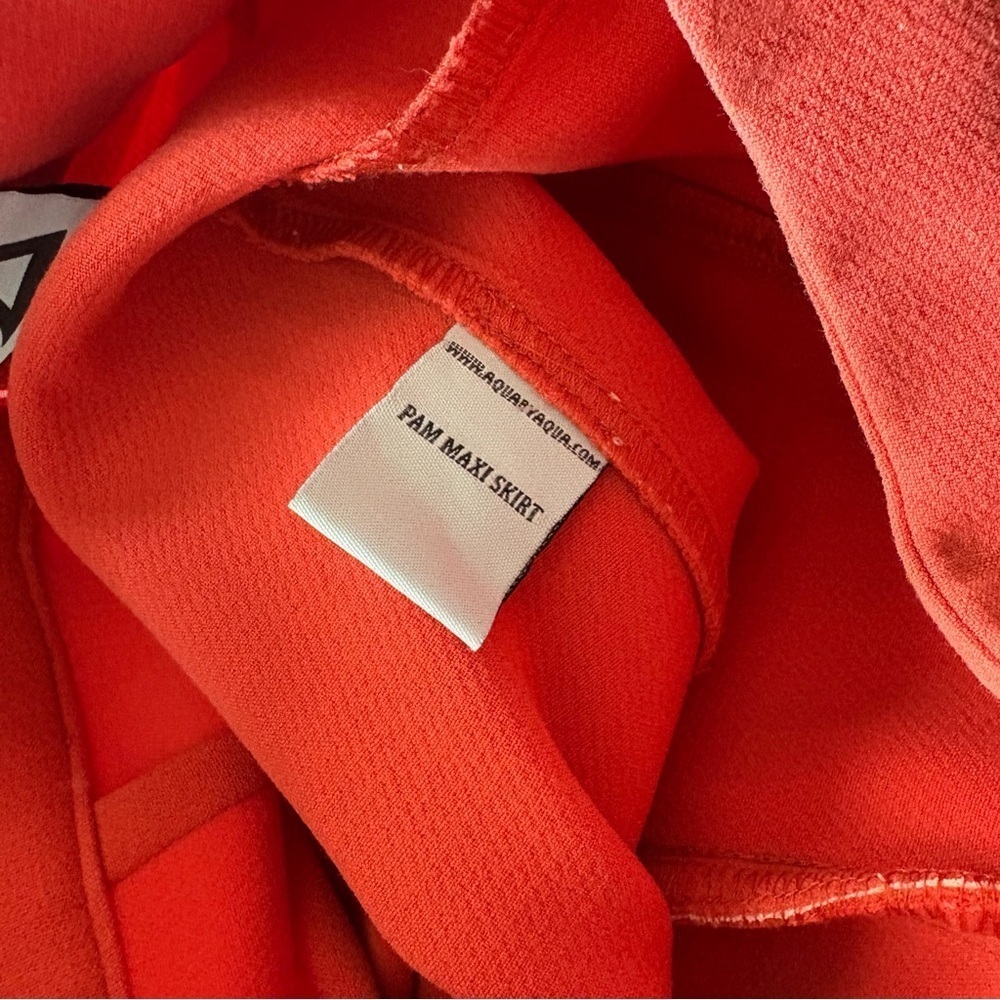 AQ AQ UK sz 8 Orange Pam MAXI SKIRT ALTERED AQ/AQ Peplum Origami - Picture 8 of 10